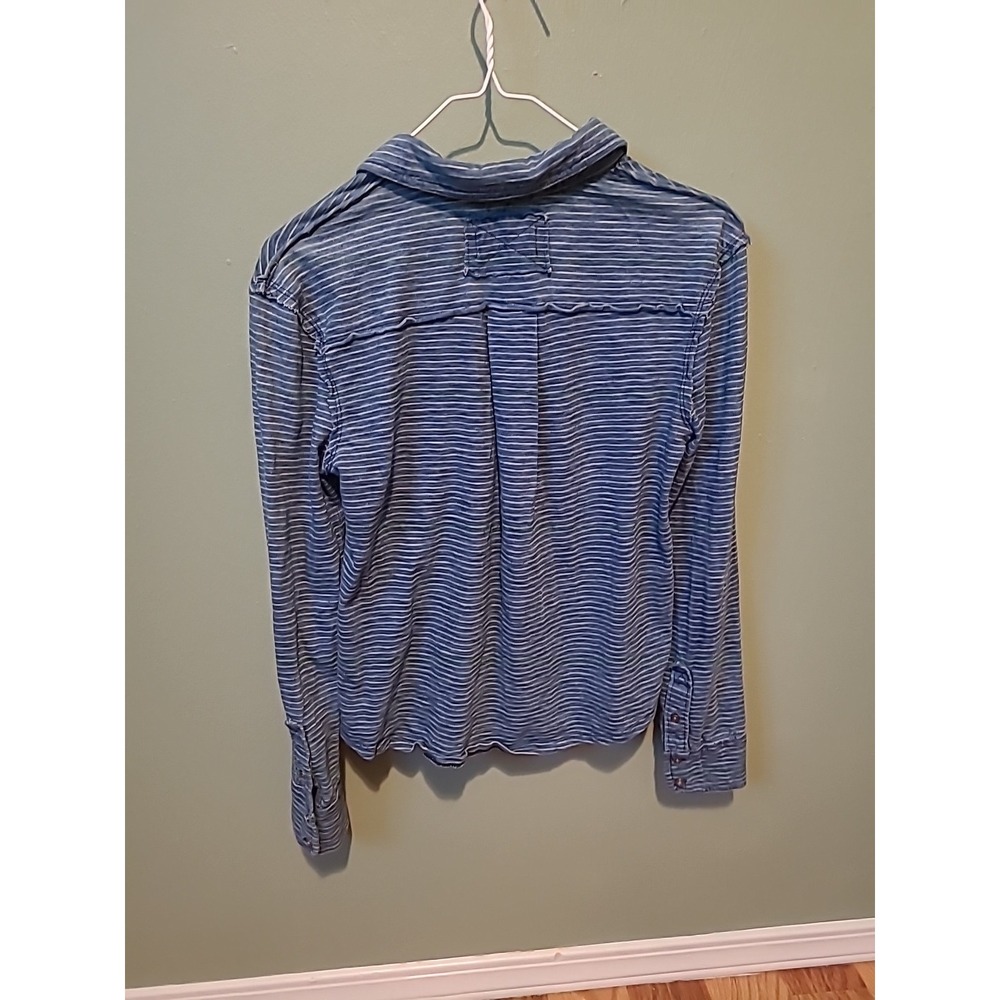 Free People We The Free Ambrose Striped Button Down Blue And White Size XS - Picture 7 of 7